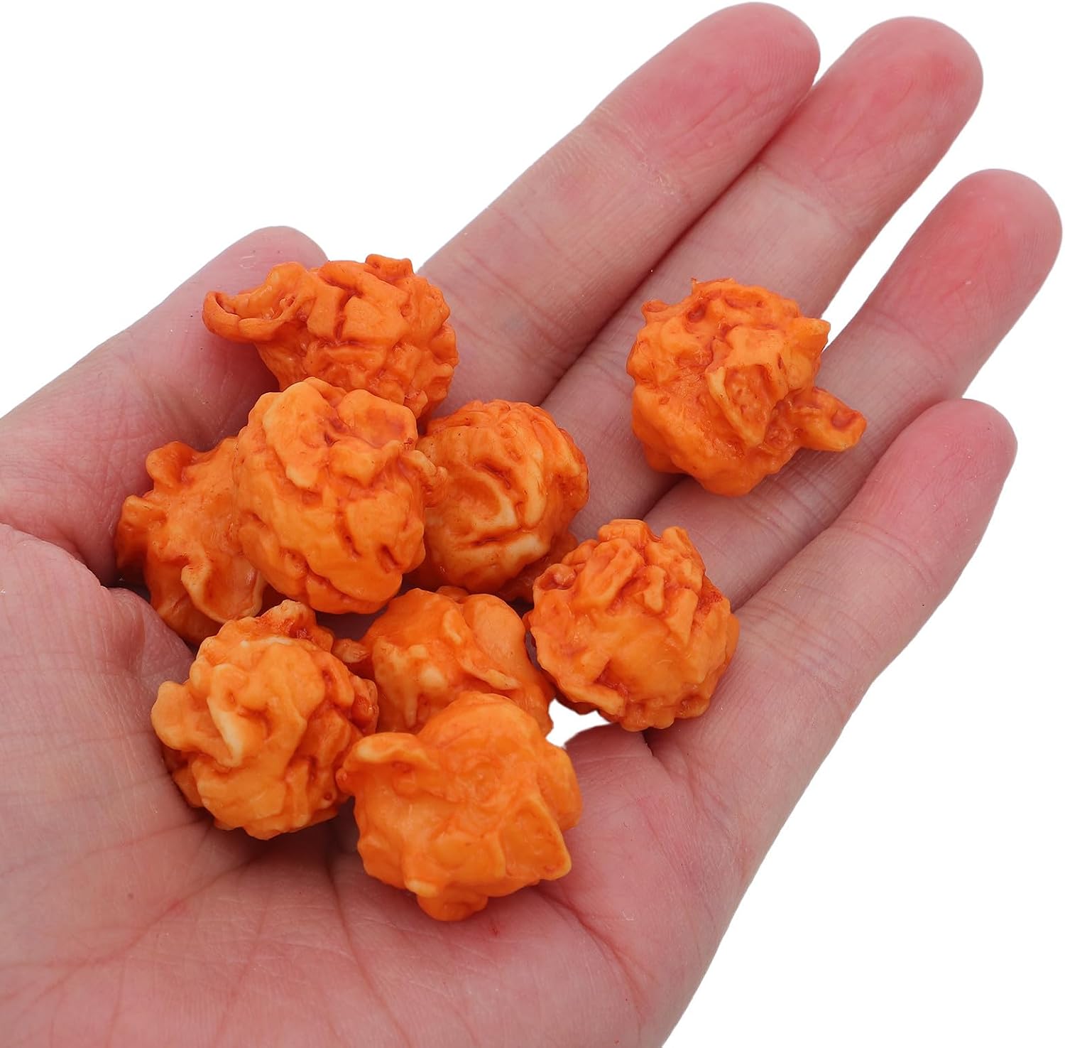 Toddmomy 10pcs 1 Resin Popcorn Charm Realistic round Orange DIY Jewelry image 4