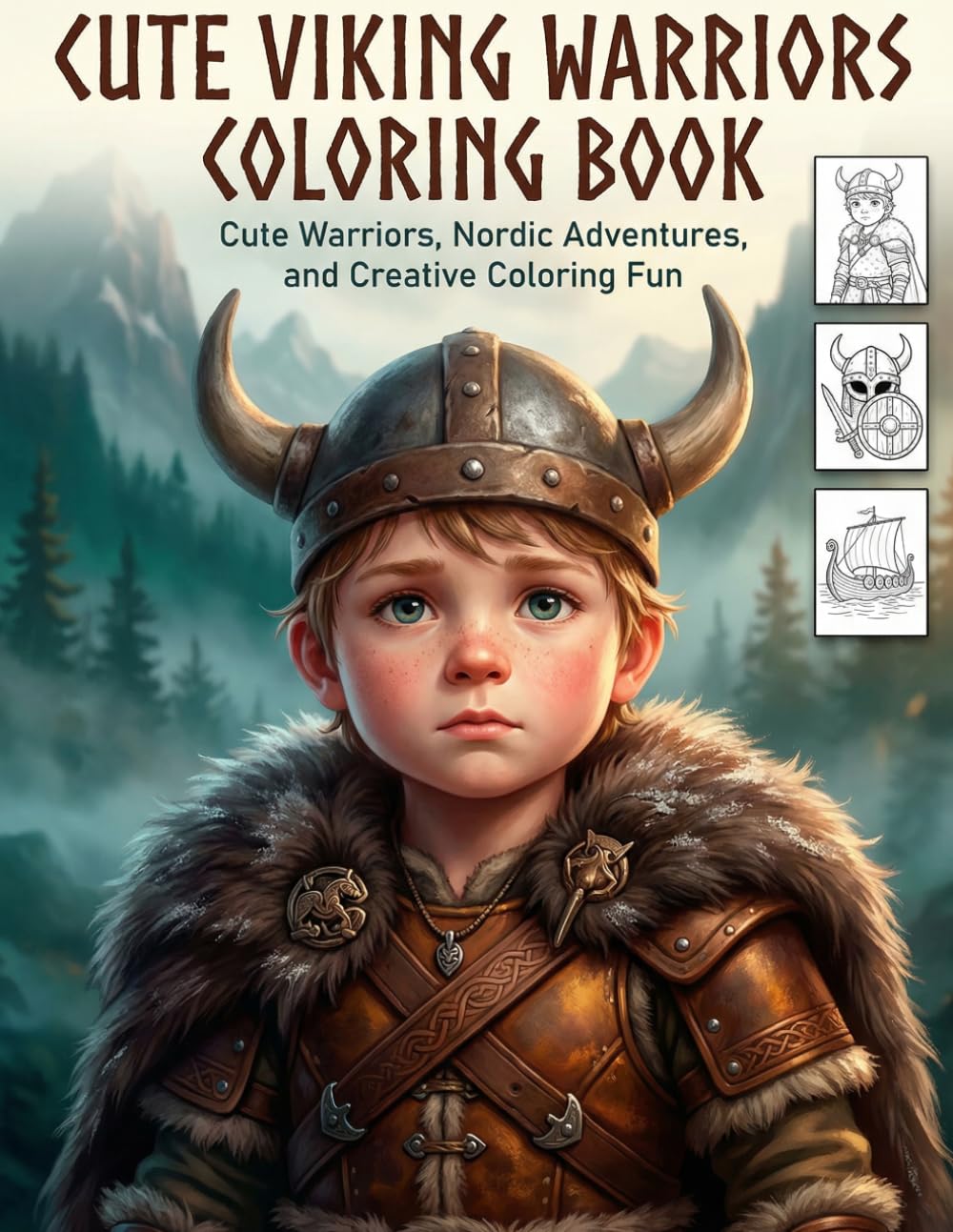 Cute Viking Warriors Coloring Book: Cute Warriors, Nordic Adventures, and Creative Coloring Fun