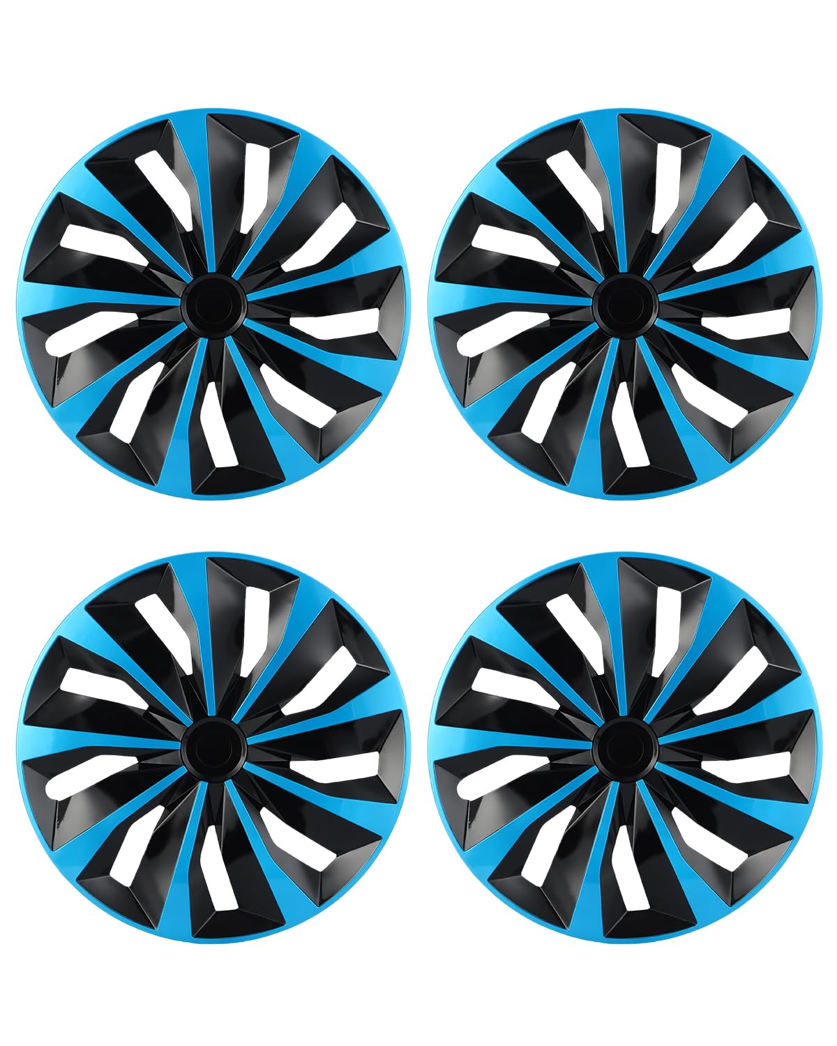 ABX Hubcaps,16 inch hubcaps Set of 4, Wheel Rim Cover ABS Material, Snap On Car Truck SUV Replacement, for Toyota Camry Nissan Mazda etc, Black &amp; Blue