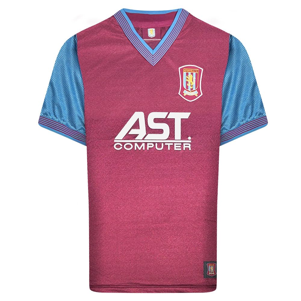 Score Draw Men's Claret/Sky Aston Villa 1998 Retro Football Shirt XX-Large Polyester