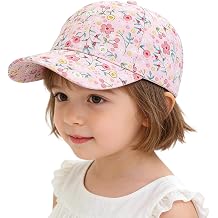 Girls-Floral-Baseball-Cap for Toddler Adjustable-Sun-Hat Trucker-Hat Ponytail-Dad-Hat for 3-6 Years Kids