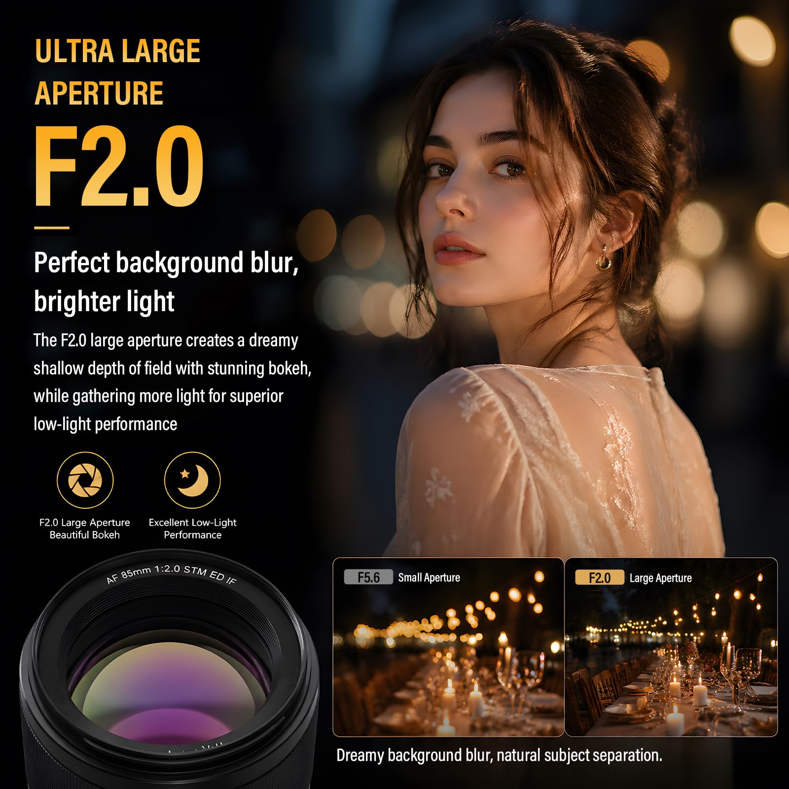 VILTROX 85mm F2.0 EVO FE Mount Fotográfico Objetivo con Sony E Camera Lenses Full Frame Gran Apertura Autofoco para Sony A93 A7CII ZVE1 A7RV FX3 A1 A7C ZV-E10II FX30 A6700 A5000