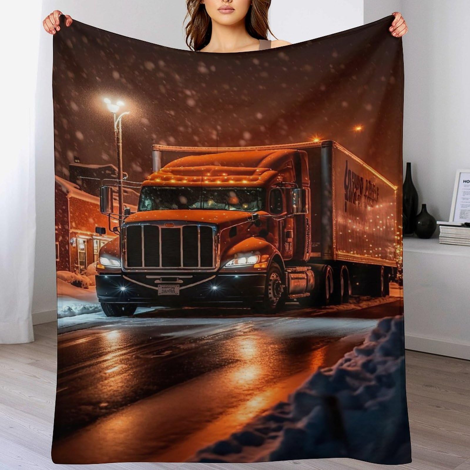 Couverture polaire camion douce : un plaid en flannel chaud pour des nuits sereines