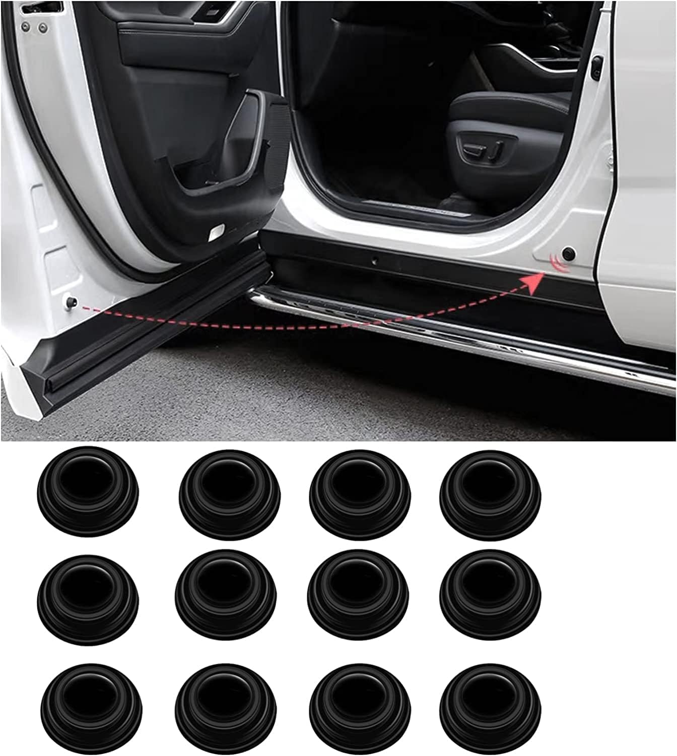 12 Pcs Car Door Absorber Cushion Gasket for S*ubaru Ascent 2019-2022/BRZ 2013-2022/CrossTrek 2018-2022/ Forester 2014-2022/ Impreza 2017-2022 ，Anti-Collision Gasket Car，Shock-Absorbing Gasket
