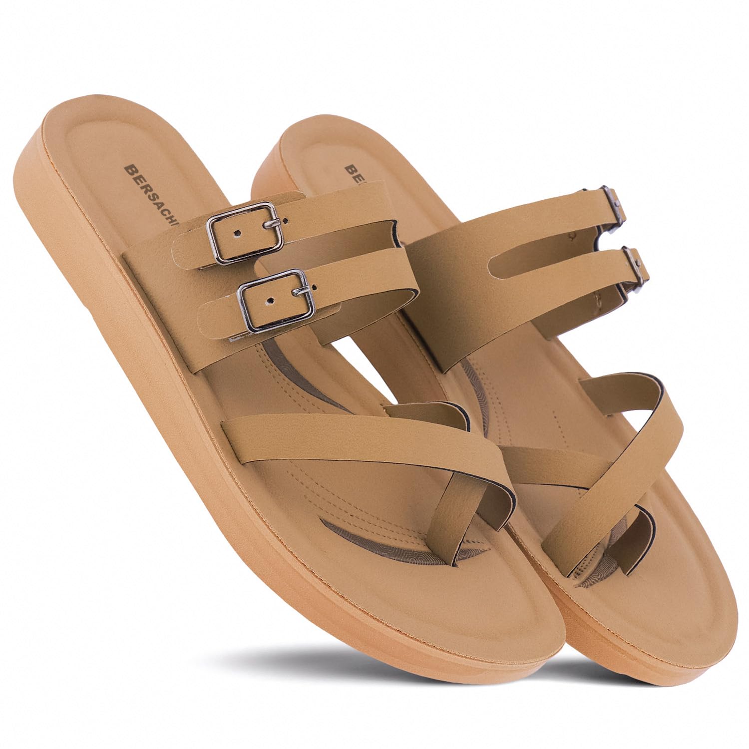 bersache Extra Soft Classic Casual CHAPPAL with Regular wear with Ultra Soft Tan Flats for Women's-picture-3