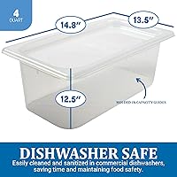 Vista 3 de San Jamar Modpans - Sartén para alimentos y tapa de 1/3 para cocinas y restaurantes, plástico, 4 cuartos de galón, transparente