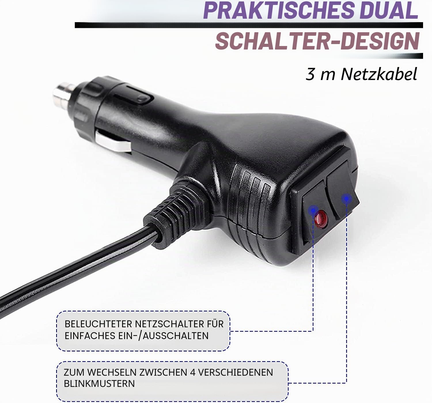 2 Farbe Lichte Warnleuchte LED Rundumleuchte Magnet Warnlicht Blinkleuchte für Auto PKW LKW SUV 12V-80V 10 Lichte Modull
