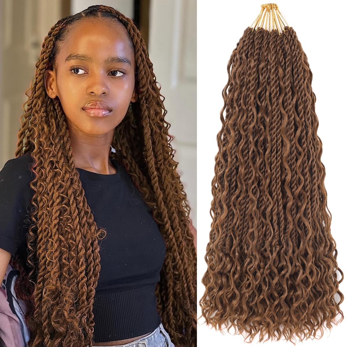Amazon.com : Brown Senegalese Twist Crochet Hair with Curly Ends