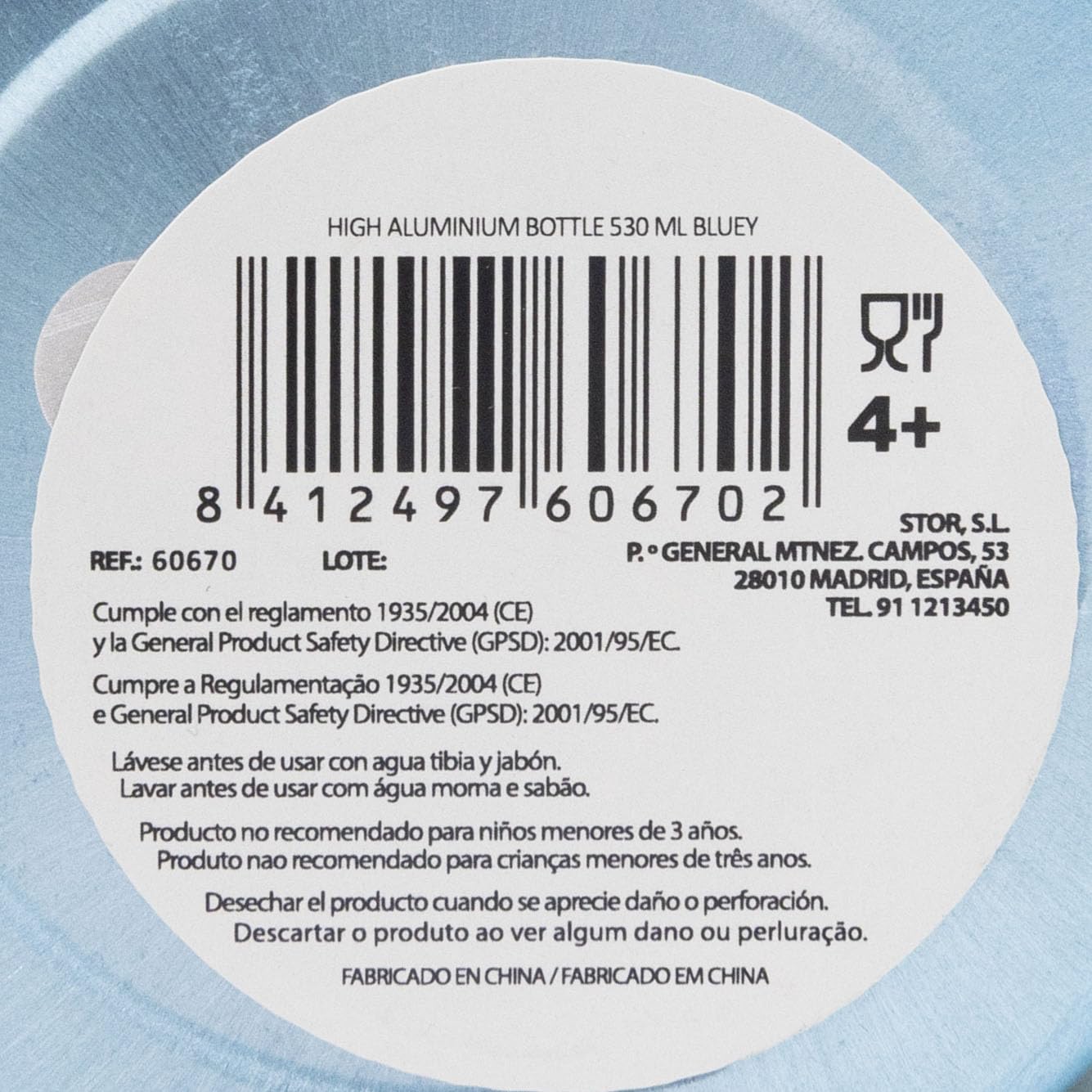 Stor BOTELLA ALUMINIO ALTA 530 ML BLUEY