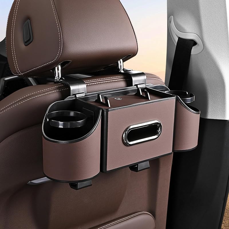 Organizador para Encosto de Banco Automotivo 4 em 1 com Porta-Copos, Porta-Tissue e Suporte para Celular Joezhe Kartan