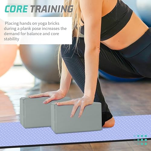 Miniatura 6 de Yoga Block, Yoga Bricks Supportive Latex-Free EVA Foam, Soft Non-Slip Exercise Blocks, Yoga Accessories for Pilates, Meditation, Balance, Stretching