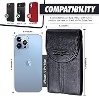Vista 3 de Hengwin Funda de cuero genuino para teléfono compatible con iPhone 15 Plus 14 Pro Max Samsung Galaxy A54 A12 A34 Note 20 9 8 S23 Plus S22 Ultra