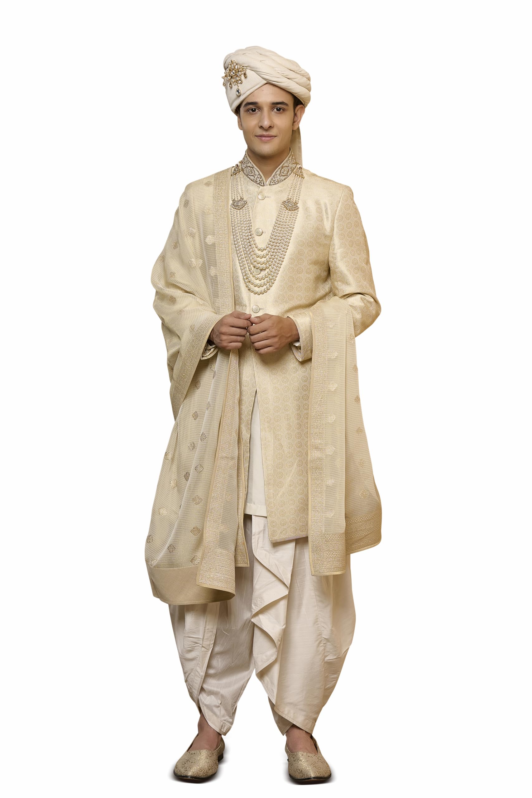 tasva Cream Classic Sherwani Set-picture-54