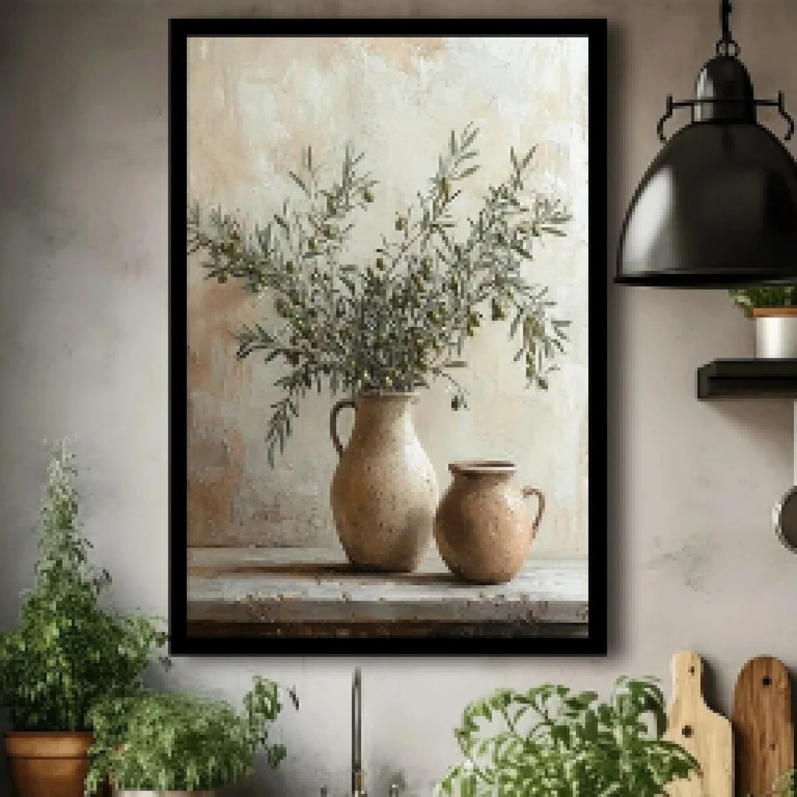 Toile branches d'olivier affiche décoration murale salon 50x75cm - 8