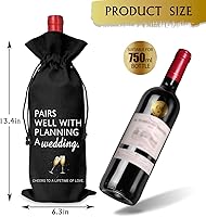 Vista 2 de Bolsa de vino Regalo de boda para señor y señora - Regalo de compromiso J14-Negro