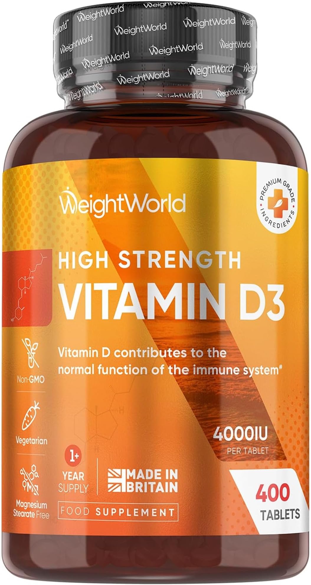 Vitamin D3 4000IU - 1+ Year Supply - 400 Tablets - Easy to Swallow 6mm Micro Vitamin D Tablets - Gentle Cholecalciferol Form - Vegetarian-Friendly VIT D Supplement - 1 per Day - Made in the UK