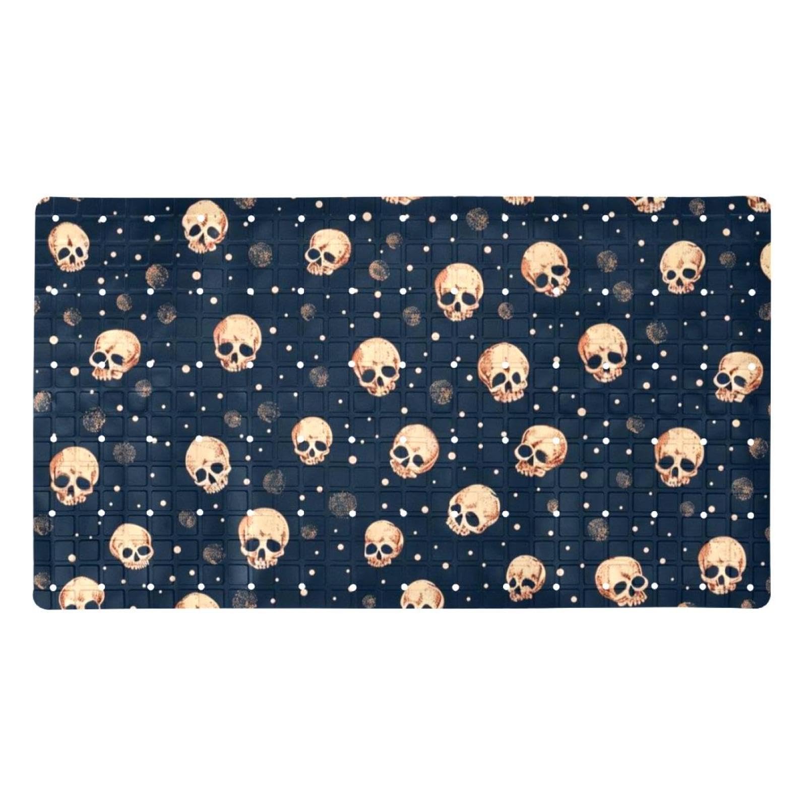 Tapete de baño con diseño de calavera ideal para renovar la decoración