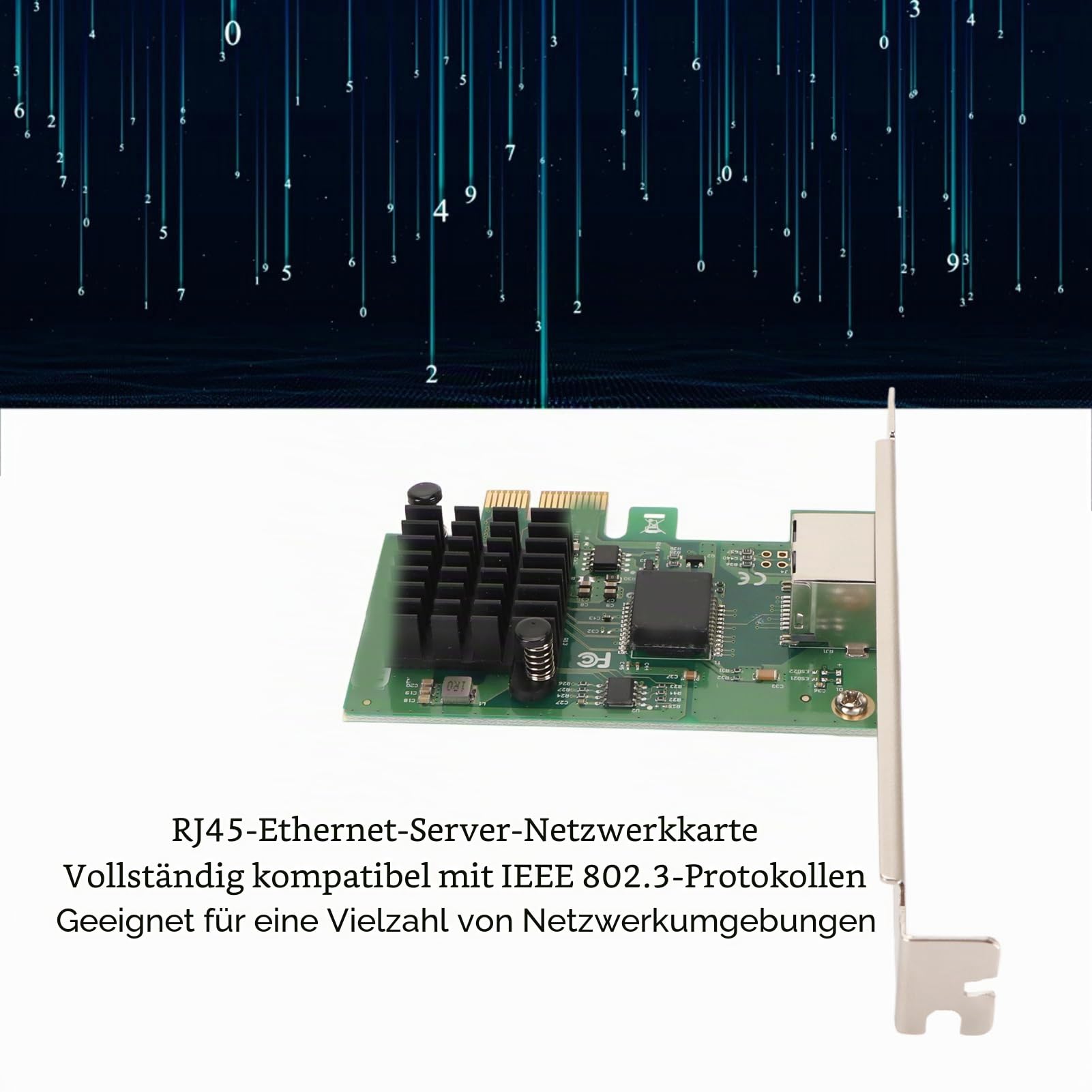 2,5G Gigabit Ethernet Converged Network Card, I226 T1 PCI E X1 RJ45 Port Server Network Card, 10 100 1000Mbps Gigabit Ethernet Converged Network Adapter, Plug and Play