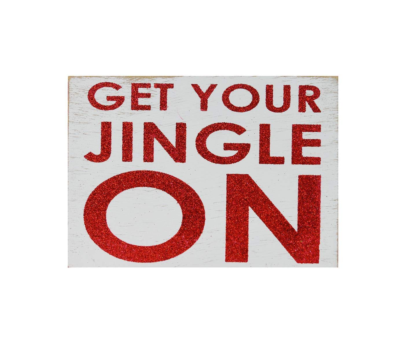 Yöl Get Your Jingle On Glitter Decorative Hanging Wood Plaques Christmas Xmas