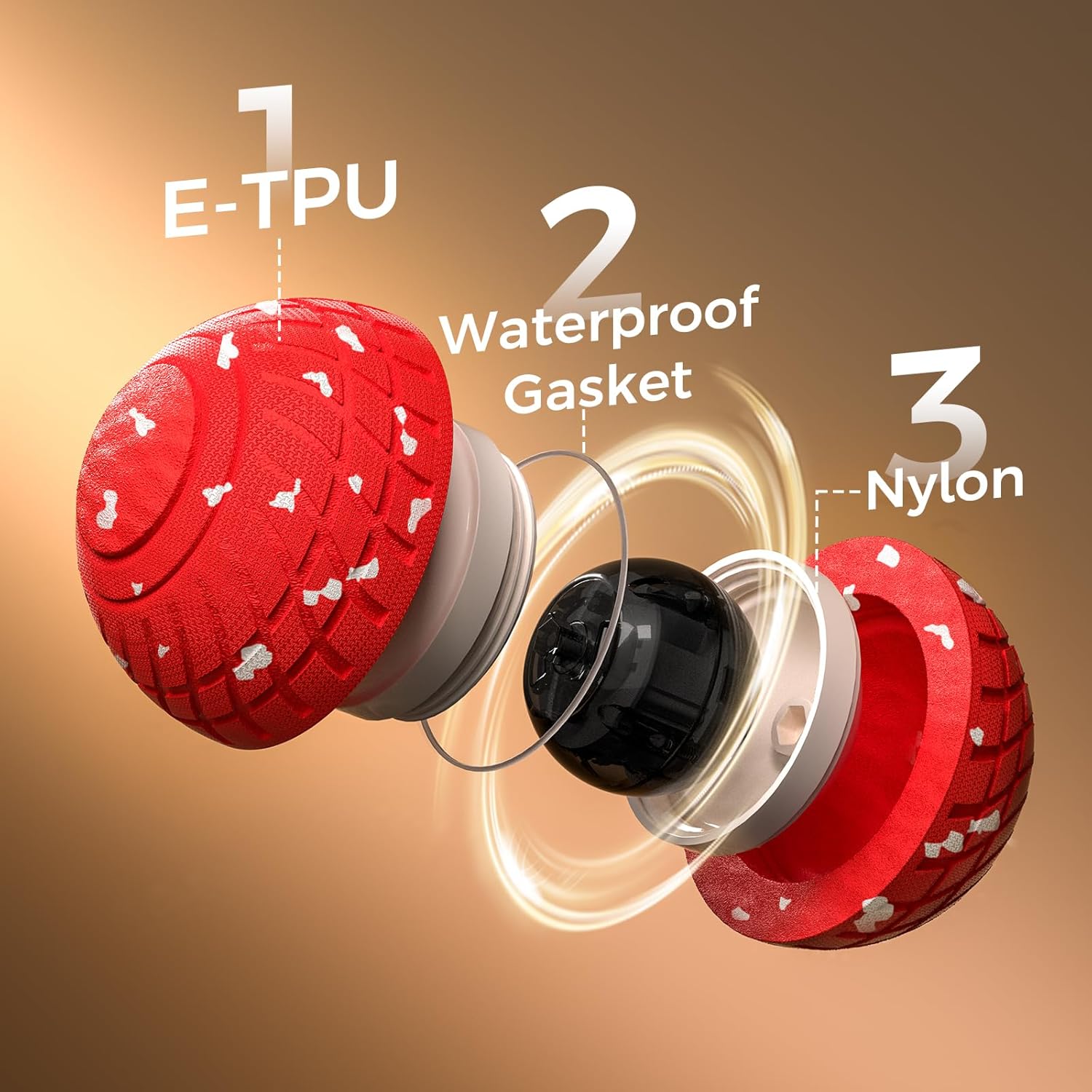 Diman Smart Interactive Dog Ball: 3-in-1 Interactive Dog Toys with Moving & Bouncing, Swappable Shells for Endless Fun, Durable E-TPU Material, Waterproof, Moving Dog Toys for Medium Large, Red - Image 4