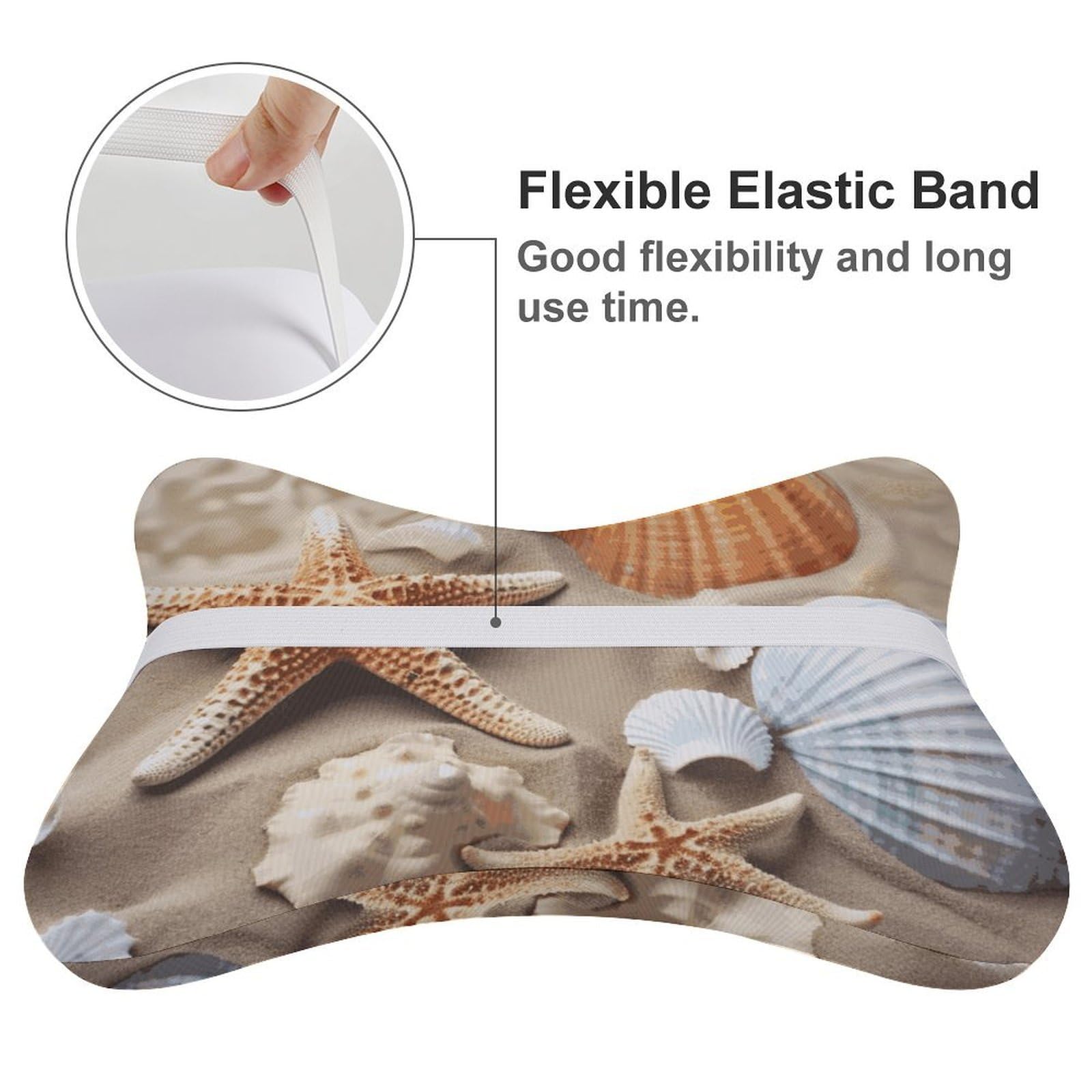Almohada de estrella de mar de concha de mar, núcleo de almohada de espuma viscoelástica, cojín, proporciona apoyo para el cuello, almohadas de coche para viajes y oficinas en casa.