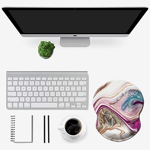 Miniatura 6 de Alfombrilla para mouse con soporte de muñeca, alfombrilla antideslizante para mouse para oficina, computadora, laptop y Mac, cómoda y ligera