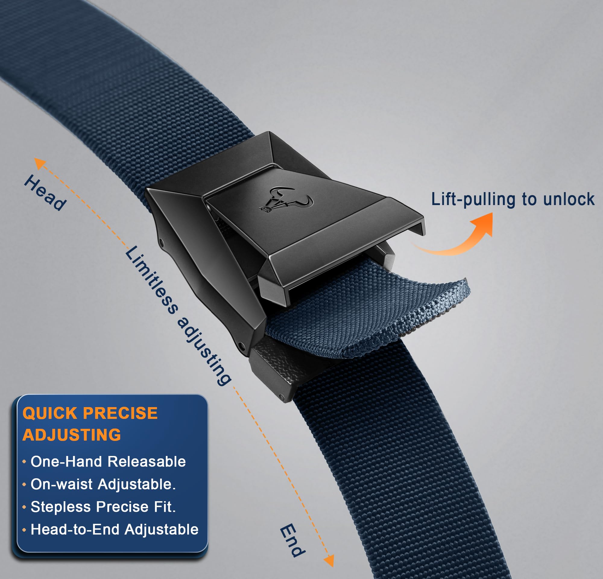 BULLIANT Cintura Tattica,Cintura Uomo Militare Lavoro Trekking 3,8cm,Fibbia a Sgancio Rapido