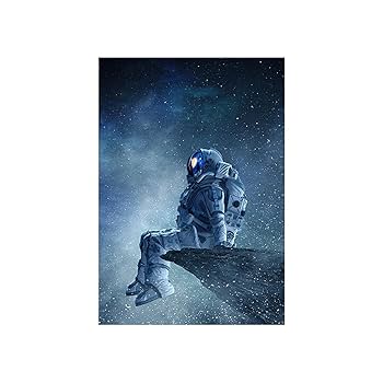 Andy blankのポスターフレーム付き 黒 宇宙飛行士 PIZZA Andy