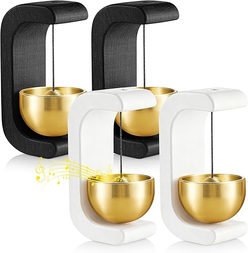 Vista 12 de Zonon 2 Piezas Campanillas de Viento Magnéticas de Madera Timbre Decoración Campana de Comerciantes para Apertura de Puerta Forma de C para Regalo