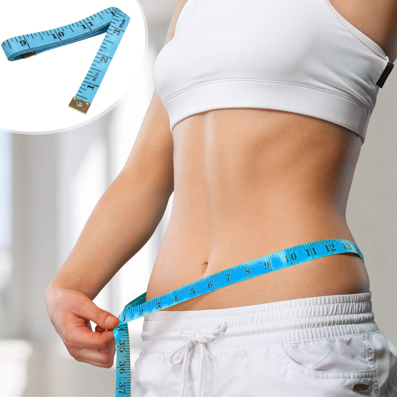 Cinta Métrica Retráctil Para Medir El Cuerpo - Con Botón De Bloqueo, 1.5 Metros, Para Fitness Y Costura