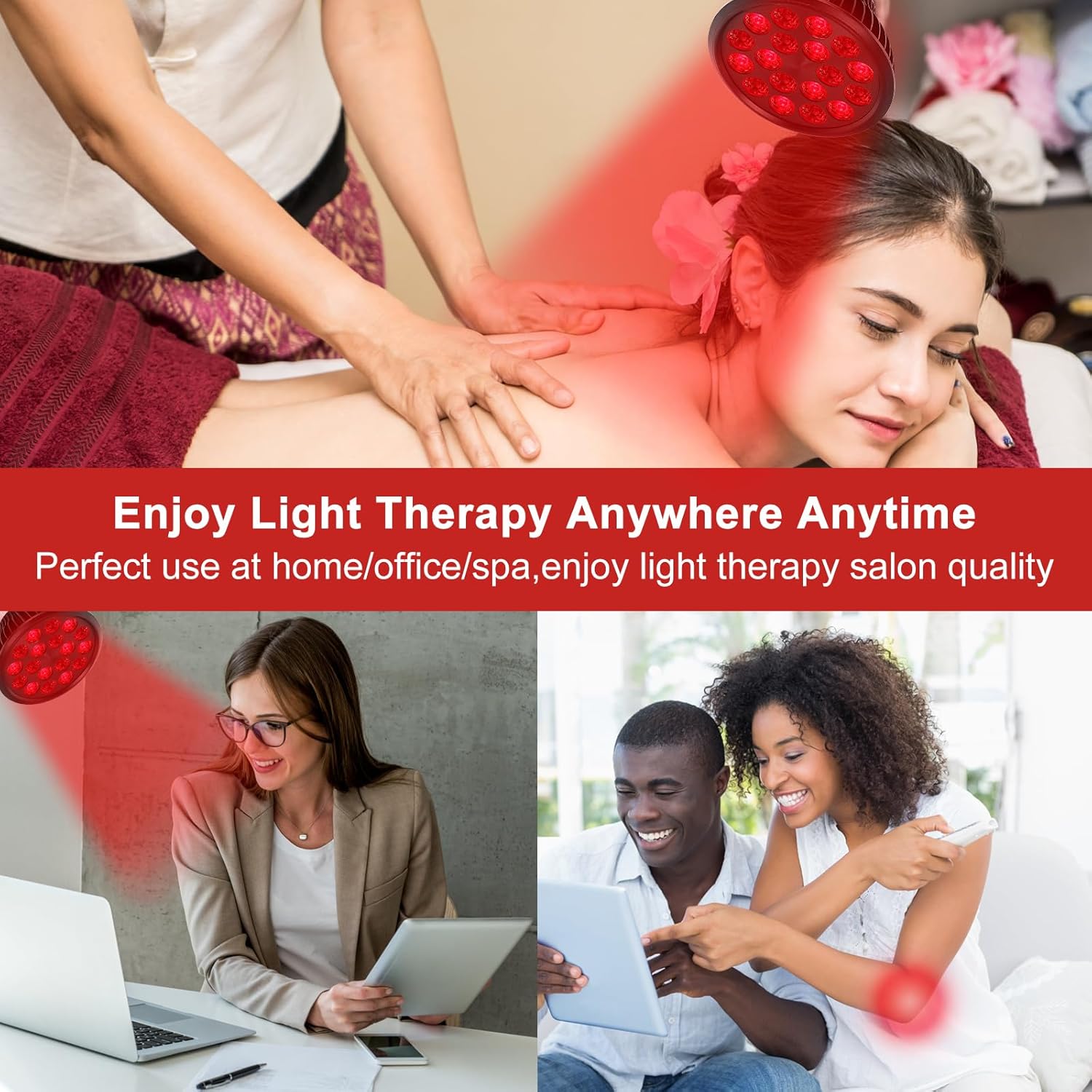 Red Light Therapy Bulb, 18 LEDs Lamp for Body and Face with 660nm Red and 850nm Infrared Light Therapy Device for Skin Care Pain Relief Suitable E26 Socket-Only Bulb