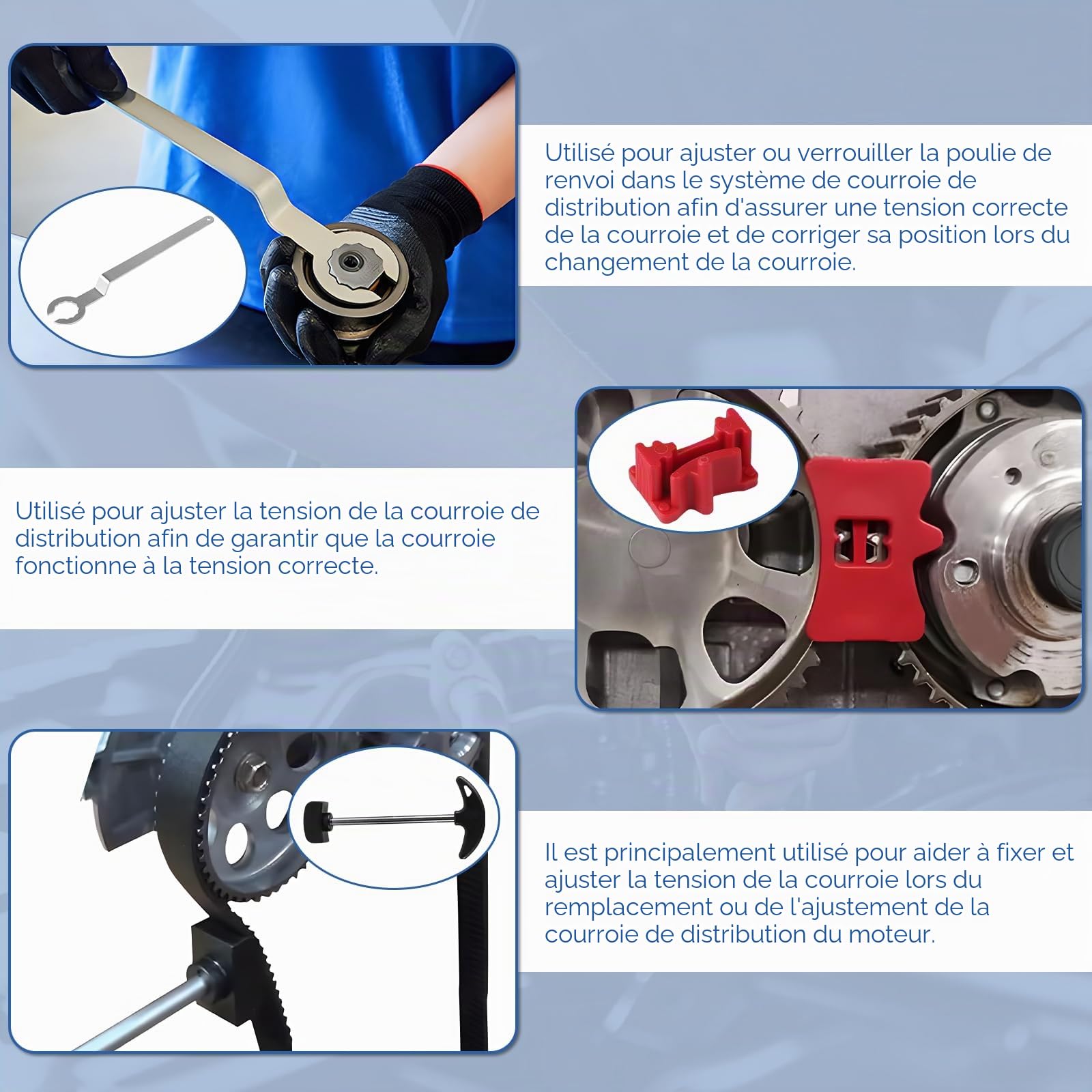 lalago 6pcs Calage Distribution Kit, Outils Courroie de Moteur, Outillage Réglage d'arbre Compatible avec VW/A3, pour VAG EA211 Series 1.2L 1.4L 1.4T 1.5T 1.6L FSI TSI TFSI Moteurs Puretech PSA Ford