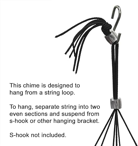 Miniatura 3 de Woodstock Chimes Signature Collection, campanas del paraíso, negro, 32 pulgadas, diseños decorativos para decoración de exteriores, patio, hogar o