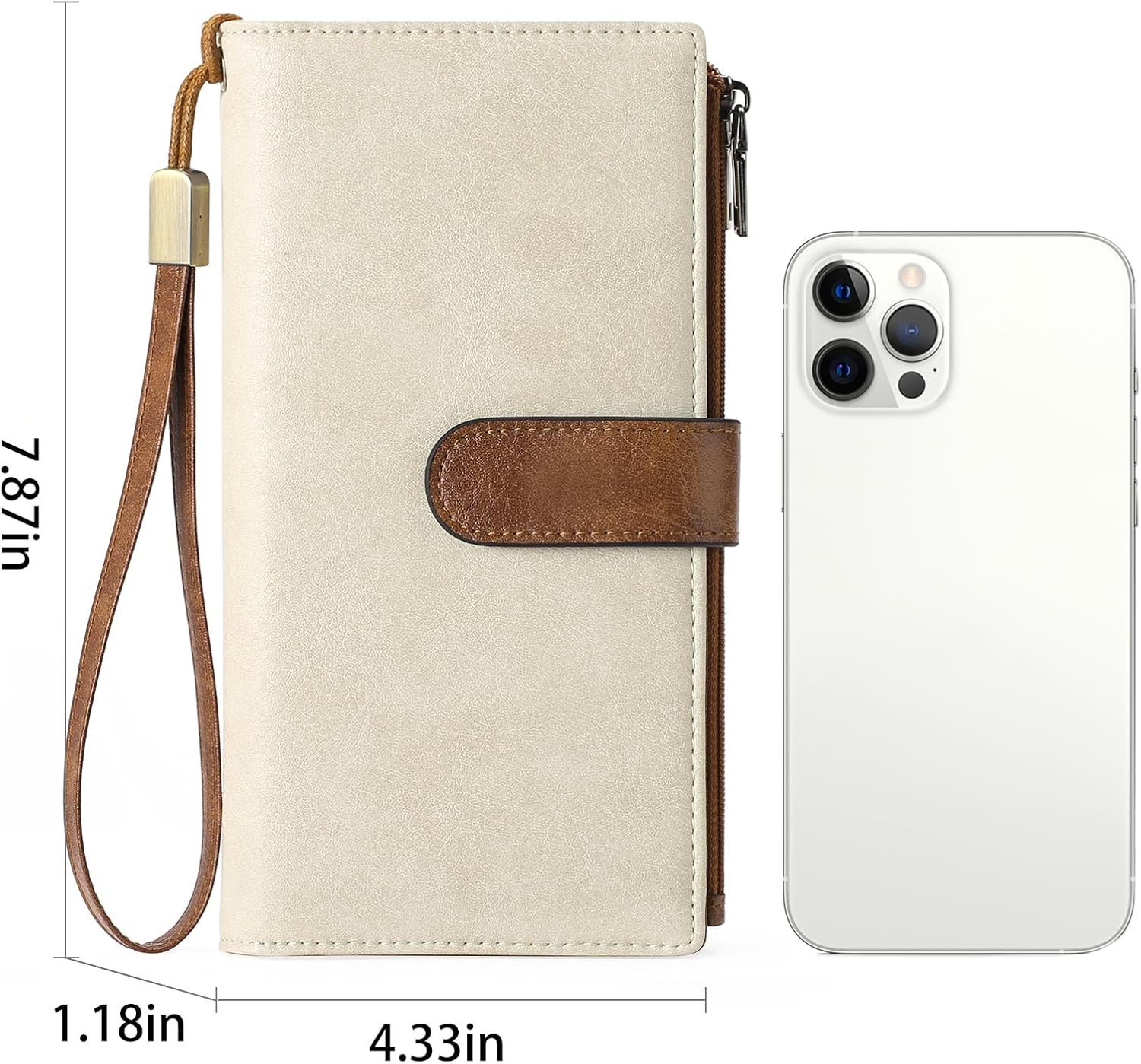 GOIACII Womens Wallets Large Capacity Credit Card Holder Rfid Wallet Women Double Zipper Pocket Leather Bifold Ladies Wristlet Clutch Wallet - Image 7