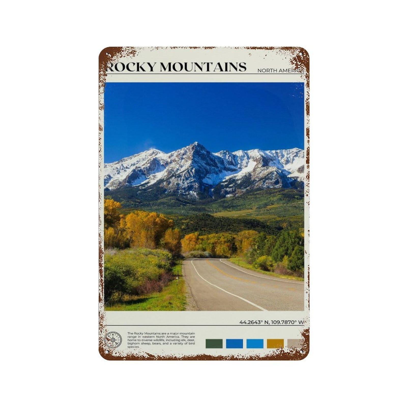 xiaoxiaoshen Real Photo Rocky Mountains Decor Wall Decor Art Metal Tin Poster Modern Home Decor Art Home Bar Shop Decorations Vintage Sign 30x20cm