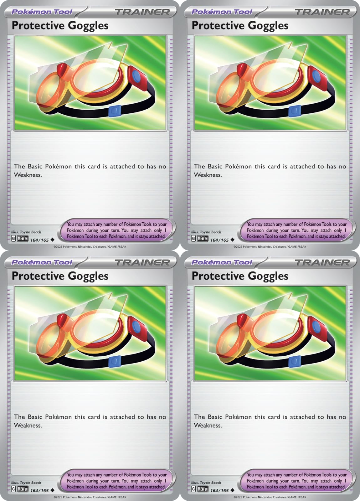 Amazon.com: Pokemon Protective Goggles 164/165 - Trainer Card Set