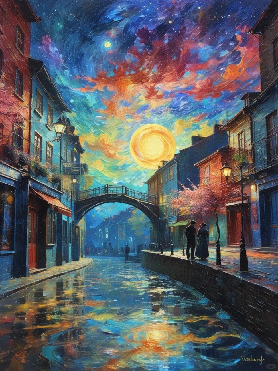 Henypt Cross Stitch Kit Street Paintings Landscape DIY Needlepoint Set for Beginners The Elderly with Accessories Handmade DIY/Gifts 14CT 60x80cm