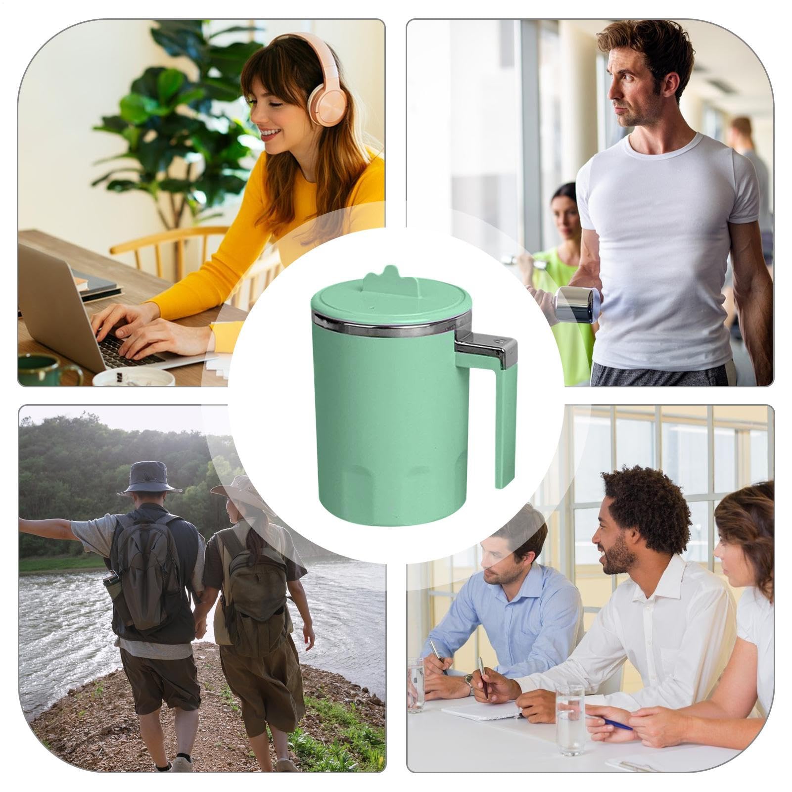 Miscelatore elettrico per bevande, portatile per mescolare il caffè, da caffè rotante da 12 once con motore ricaricabile, strumento da viaggio alimentato tramite USB, accessorio per