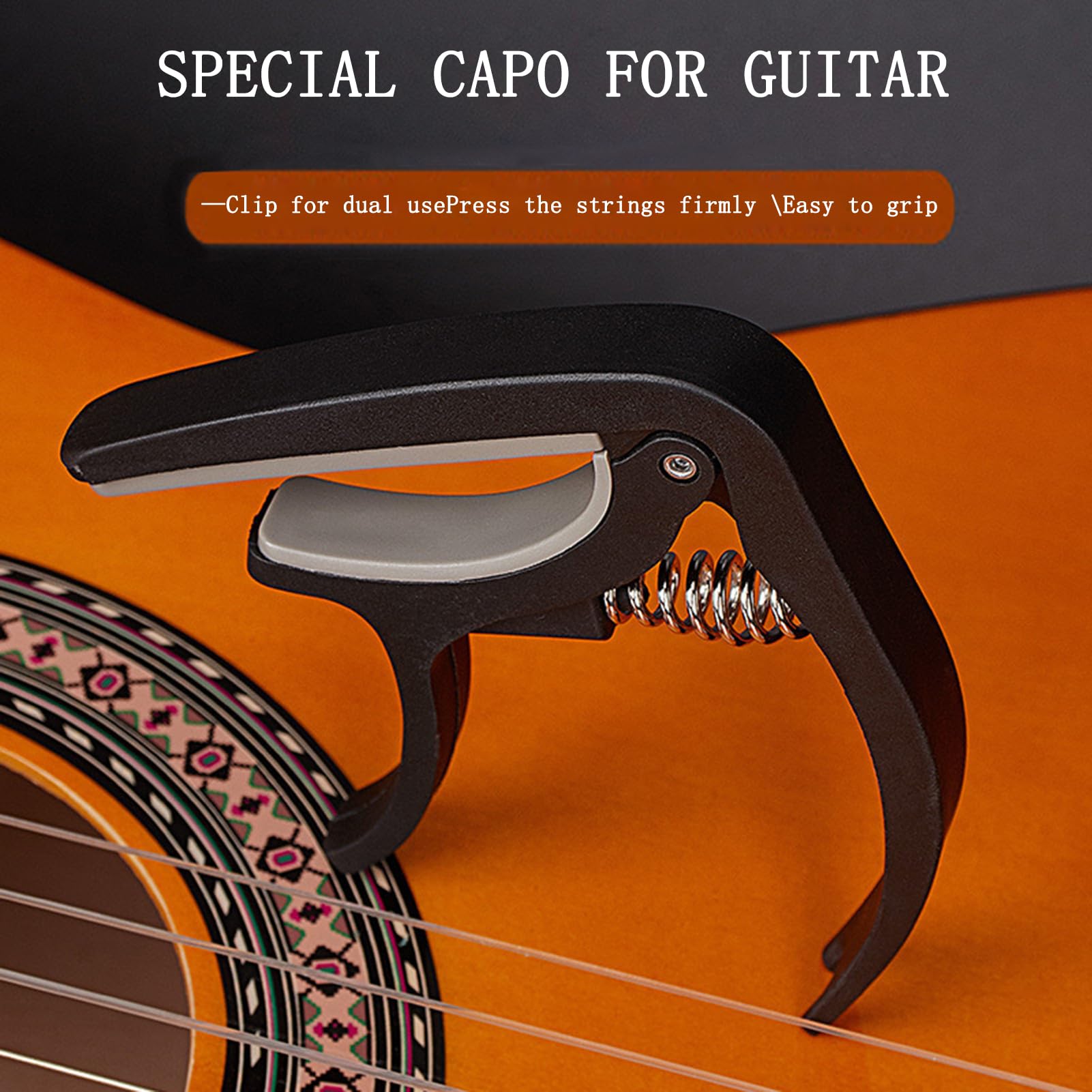 Guitar Accessories Kit ,5pc Including Capo/Connecting cable/strap/Picks/Strum guard for Guitar Players and Beginners - Image 4