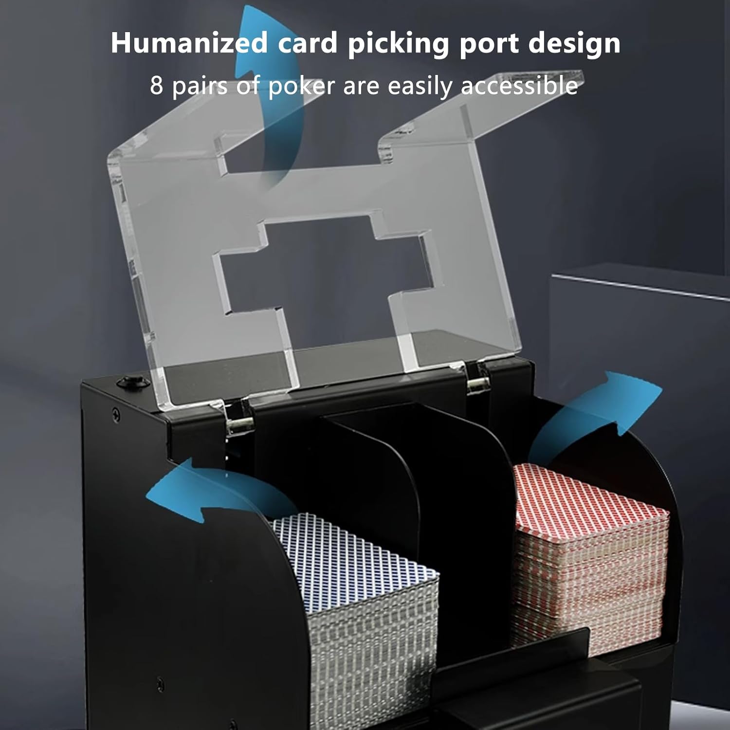Electric Playing Cards Shuffler Machine,Rechargeable Automatic Card Shuffler,Easy to Use,Rapid Shuffling Automatic Electric Shuffler for Broad Cards, Bridge,Poker,Playing Cards