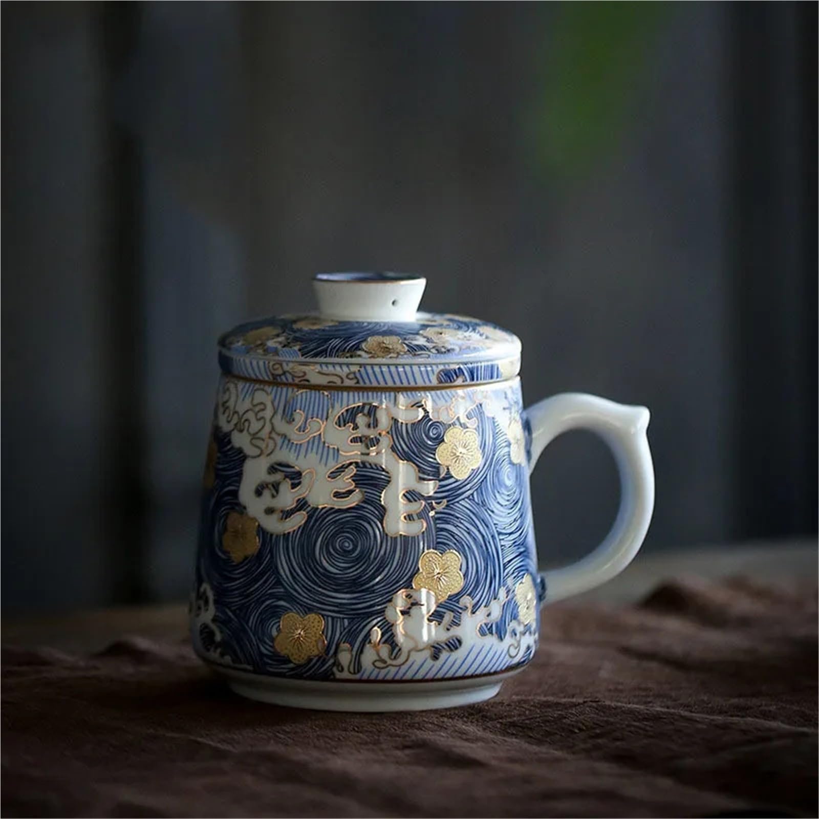 Tasse en céramique couleur émaillée ciel étoilé avec couvercle ceinture filtre tasse à thé grande capacité tasse de bureau trois pièces d'affaires