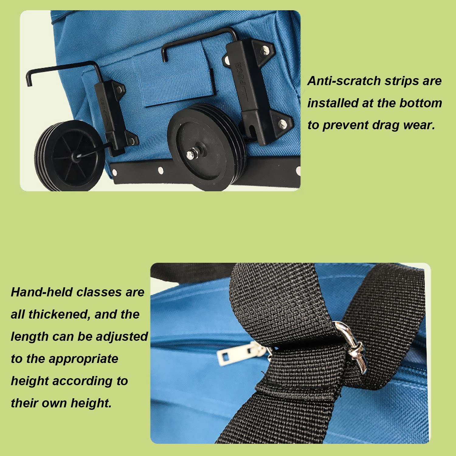 Bolsas de Compras Plegables con Ruedas Bolsas de Compras Plegables carritos de Compras Reutilizables Bolsas de Compras sobre Ruedas Blue