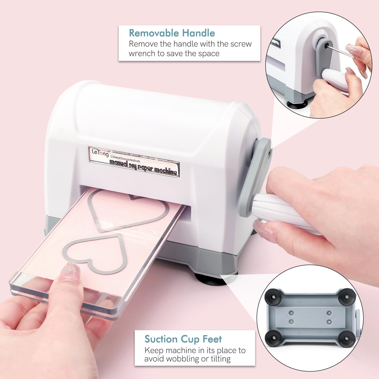 Manuelle Mini-Stanzmaschine, tragbare Stanz- und Prägemaschine für Kartenherstellung, Scrapbooking, Papierbasteln, Mini-Stanzmaschine, funktioniert mit Stanzformen und Ordnern, die 7,6 cm breit oder