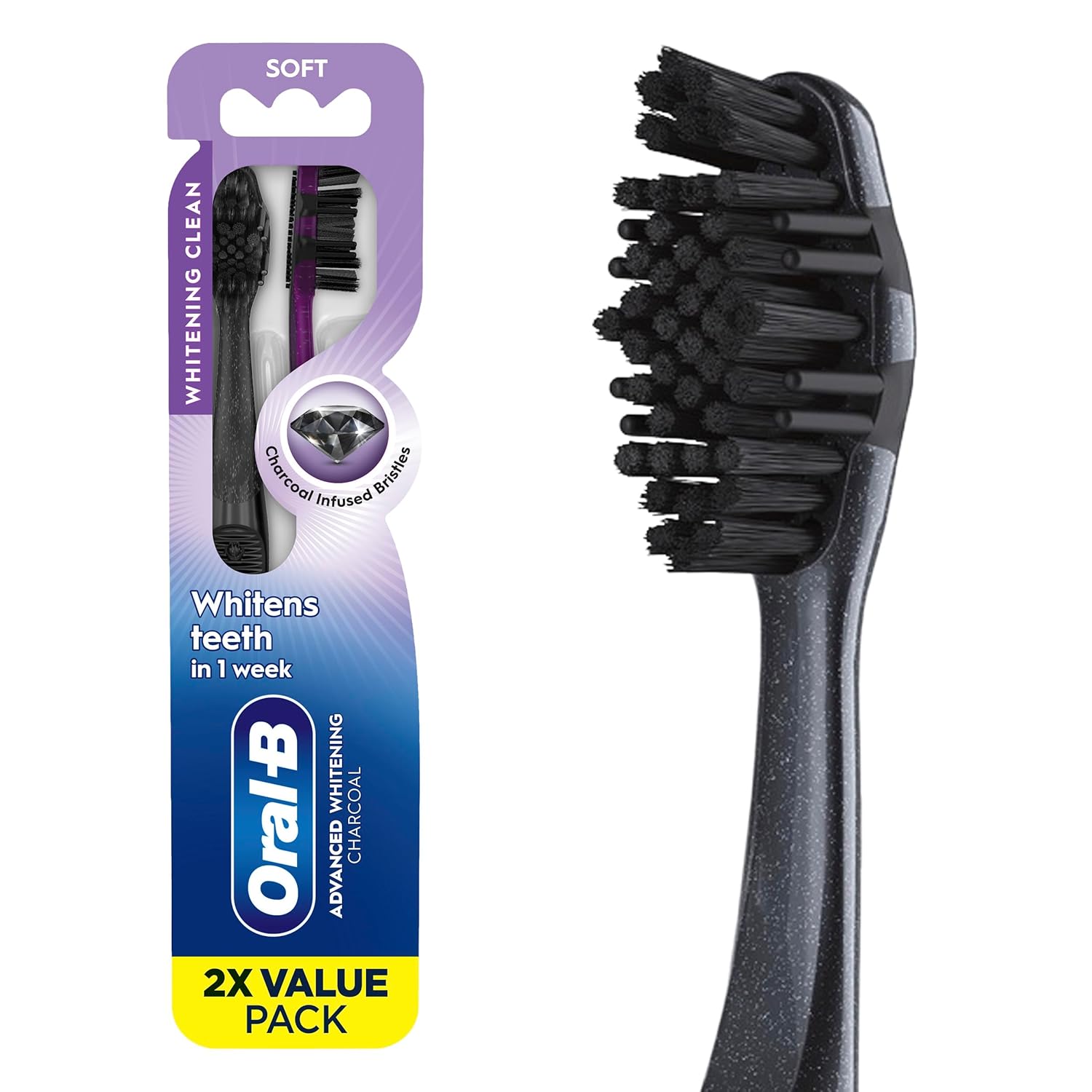Oral-B Charcoal Toothbrush, Soft (Pack of 6)