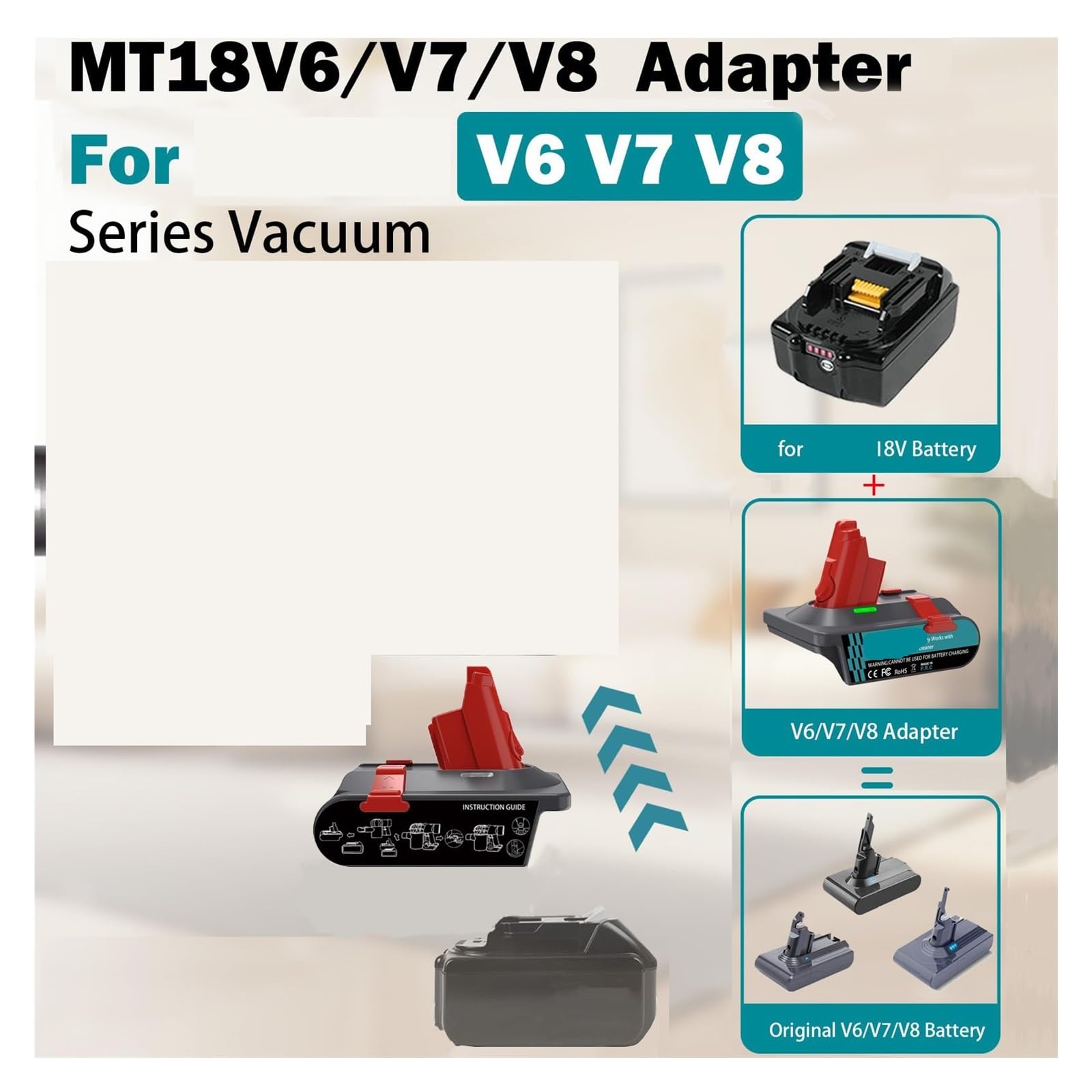 Adaptateur De Batterie, Compatible for DeWalt V6 V7 V8