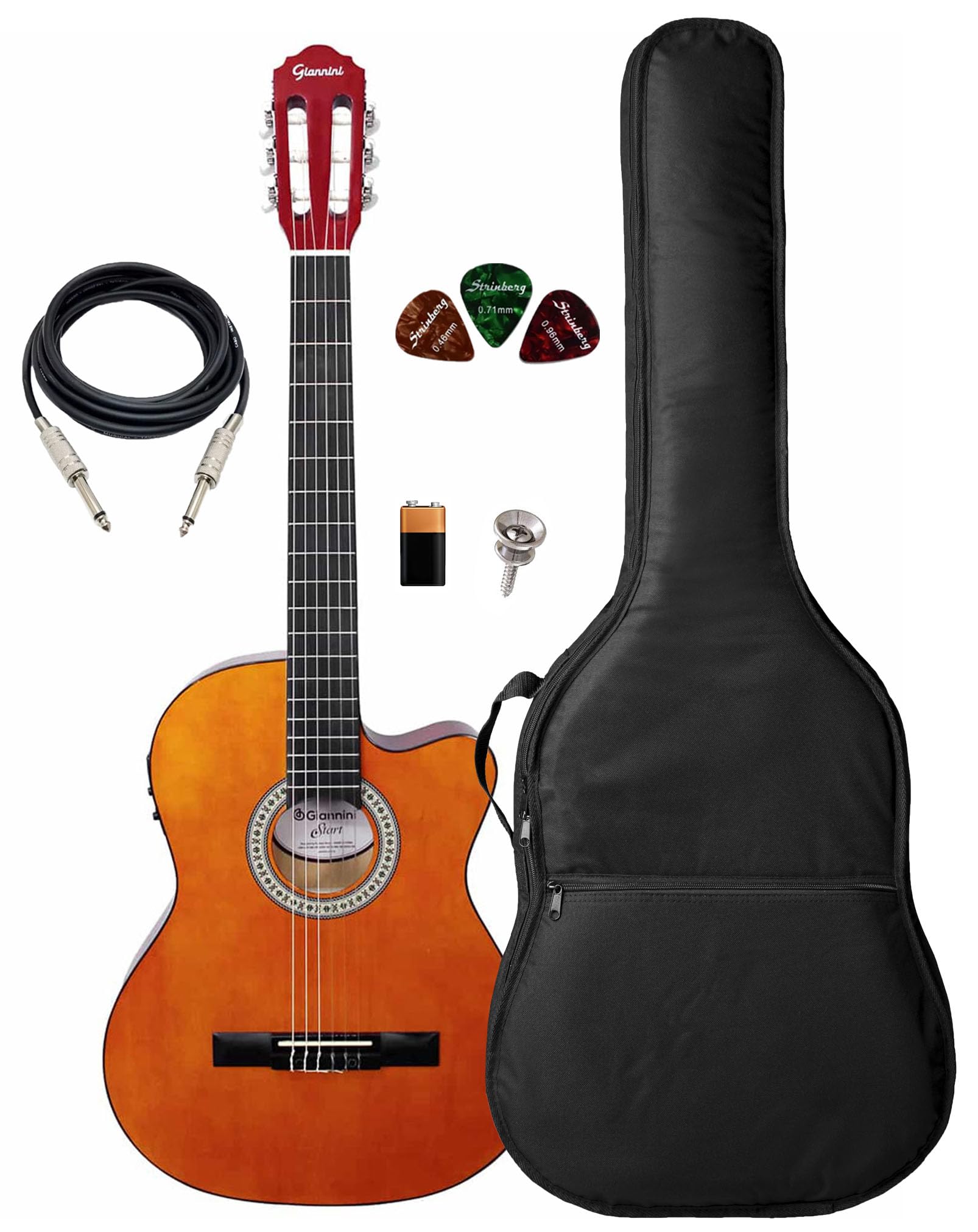 Violão Elétrico Giannini Nf-14 Ceq Natural +capa Acolchoada