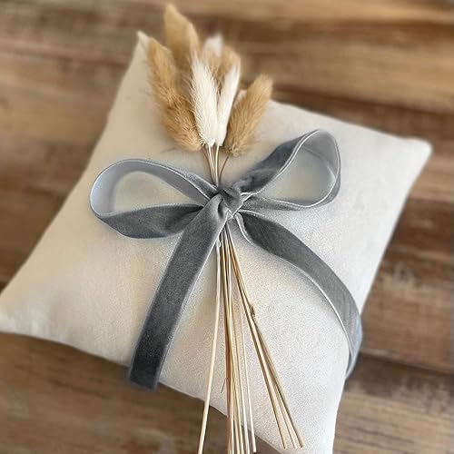 Miniatura 6 de Moukiween Cinta de terciopelo gris de 38 pulgadas x 30 yardas, cinta de terciopelo para envolver regalos, invitaciones, globos florales para el