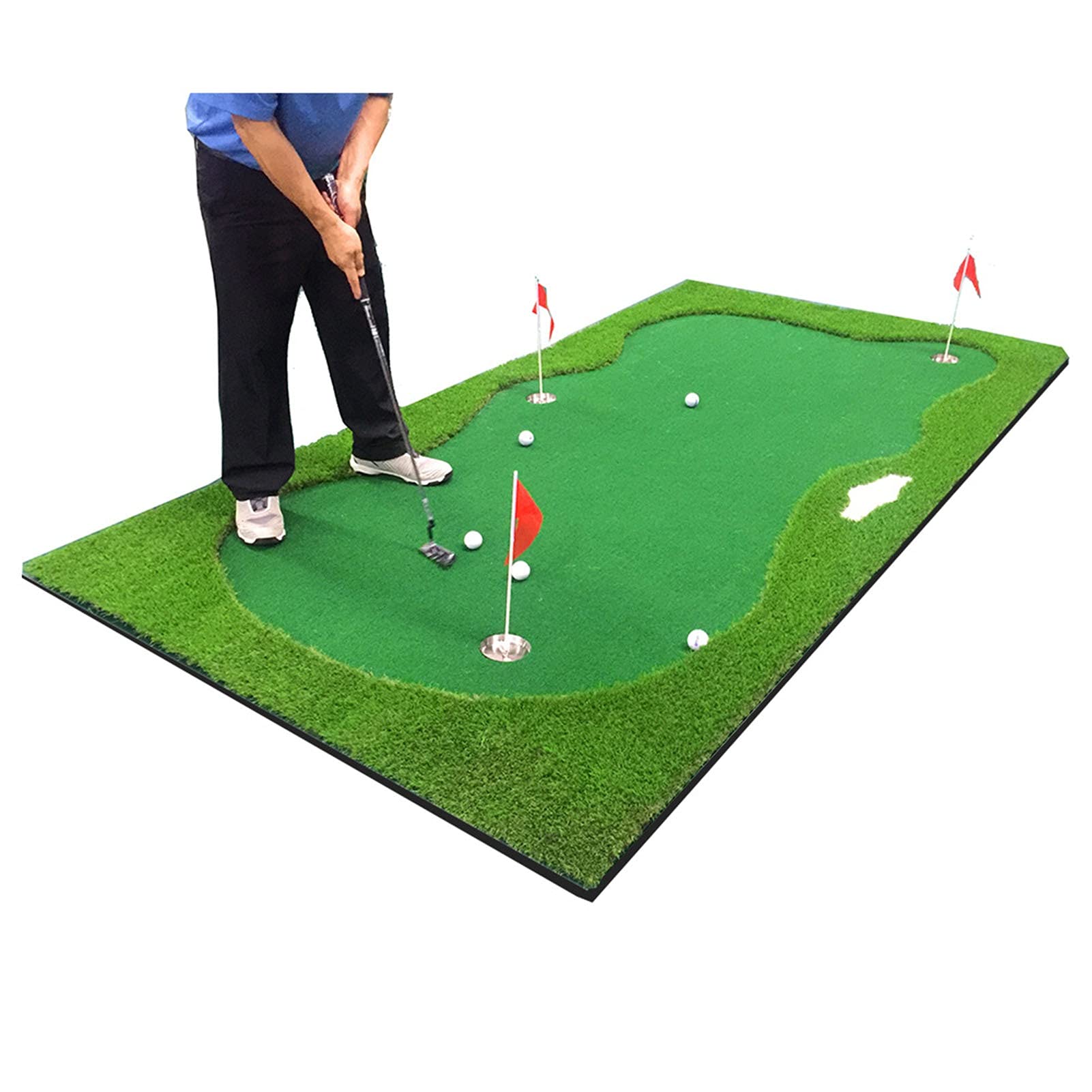 Tapete para Putting de Golf Tapete para Putting de Golf Grande de 3 m/4 m, tapete de Golf de césped Artificial para jardín/Oficina/Sala de Estar, tapete de Entrenamiento para Putting de Golf