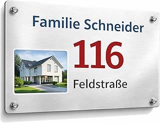 Indigos UG - Schilder selbst gestalten - 15x10 cm - Schild personalisiert mit Foto und Text - Aluverbundplatte - UV Direktdruck mit UV-Lack - wetterfest - formstabil - für innen und außen