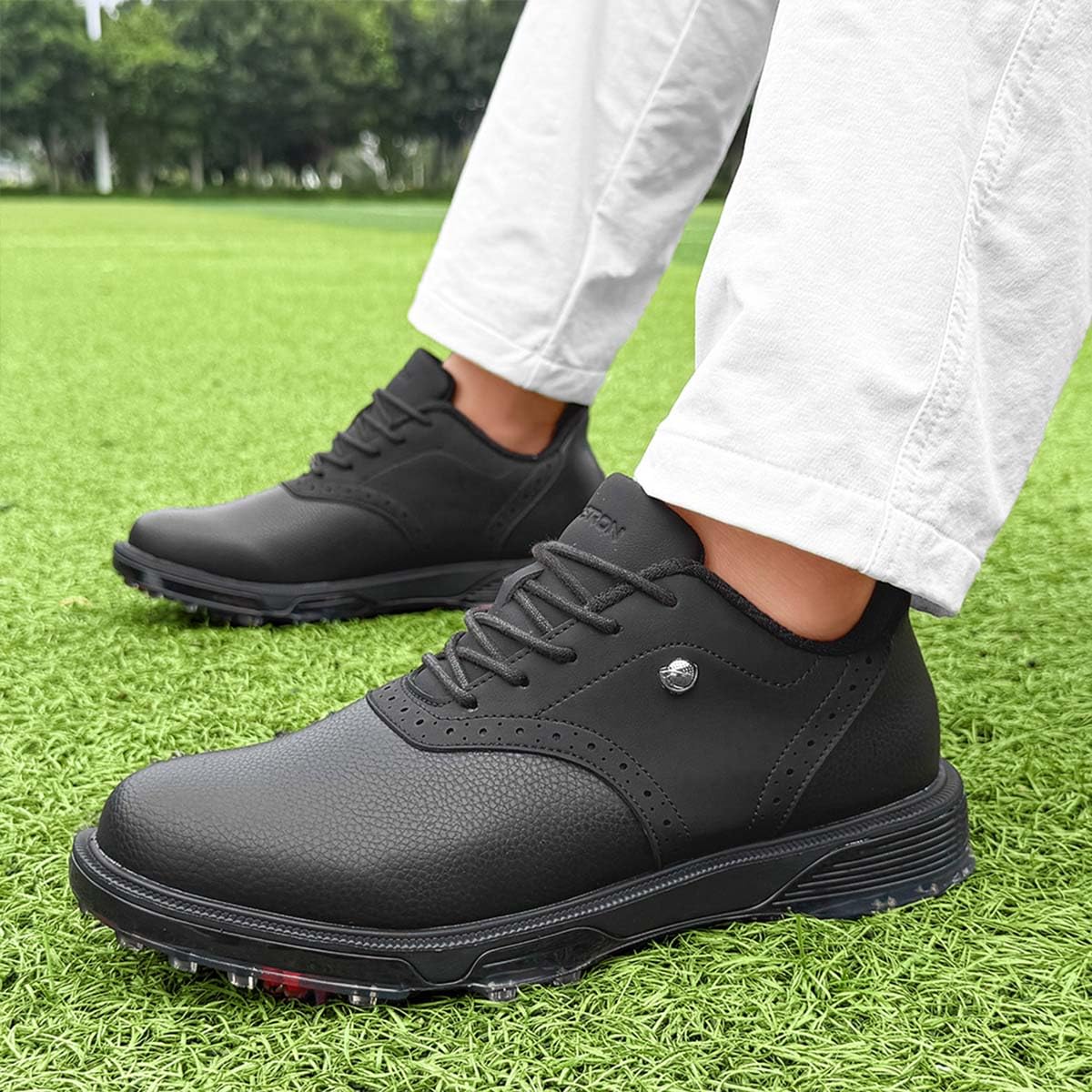 Scarpe Golf Professionali Uomo Leggere Traspiranti | Scarpe da Ginnastica Sportive da Golf, Impermeabili Professionali, Comode per l'allenamento